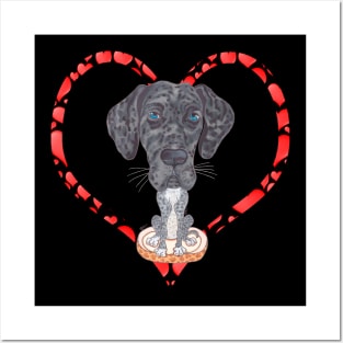 GREAT DANE HEART Posters and Art